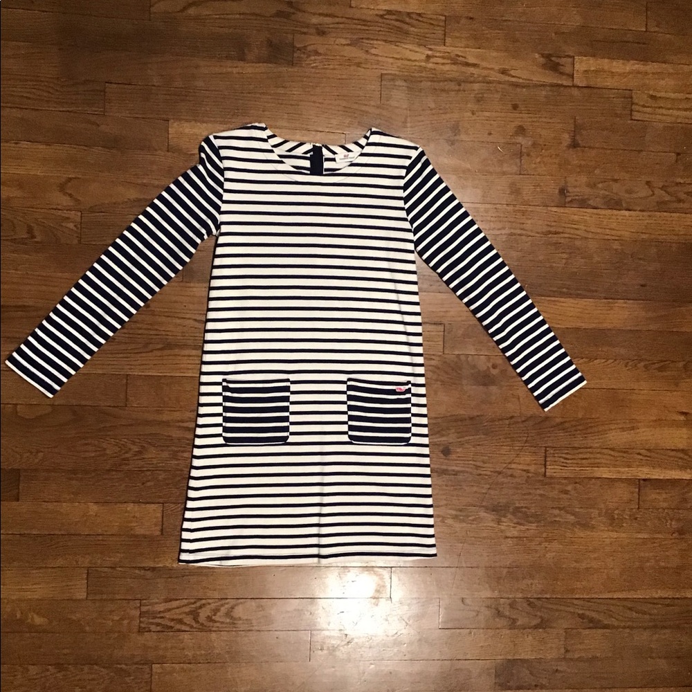 Vineyard Vines Girls Stripe Knit Pocket Dress